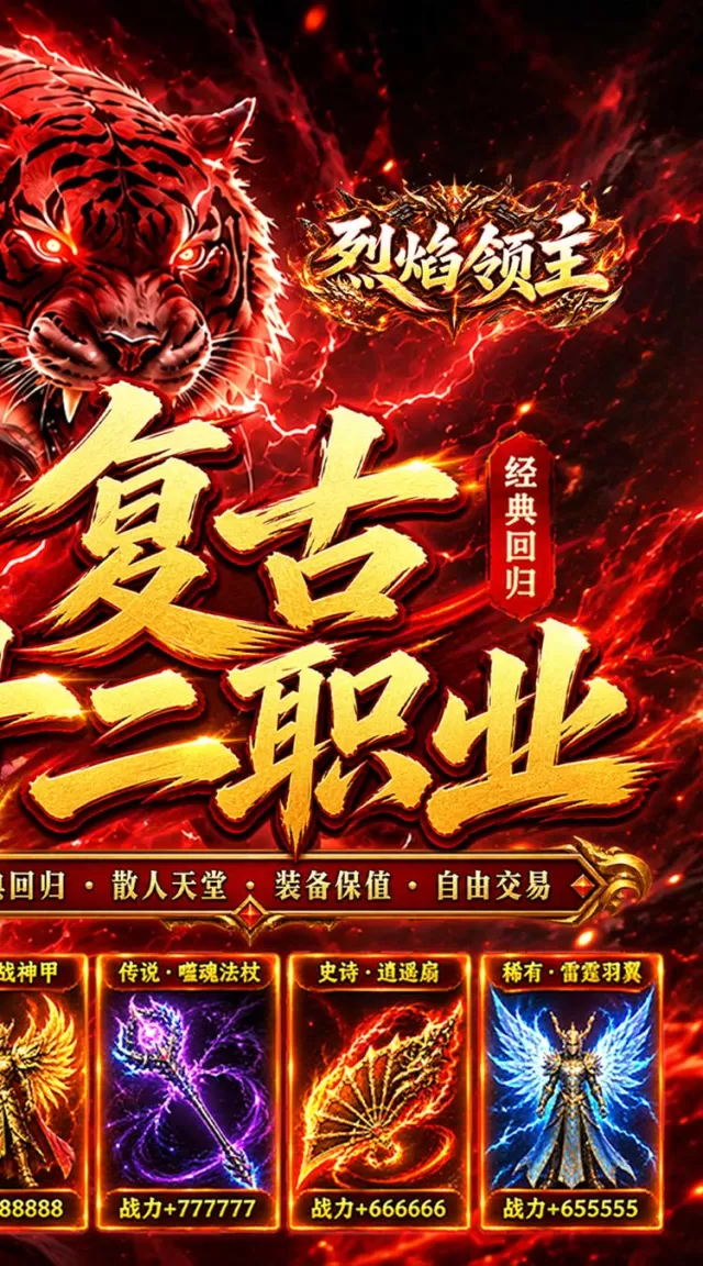 烈焰领主（复古十二职业元宝服）游戏截图 3
